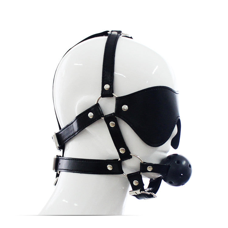 GAY sex toy leather gag blindfold blindfold