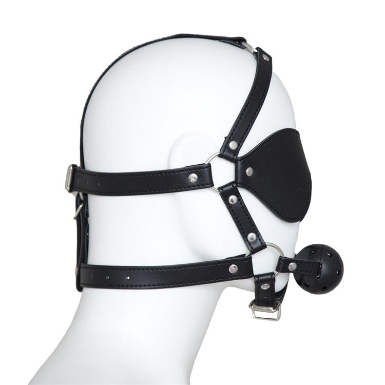 GAY sex toy leather gag blindfold blindfold