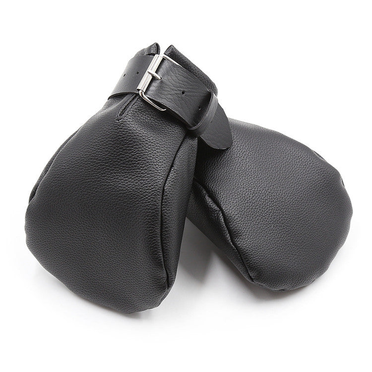 GAY SM leather hand binding dog slave training gloves