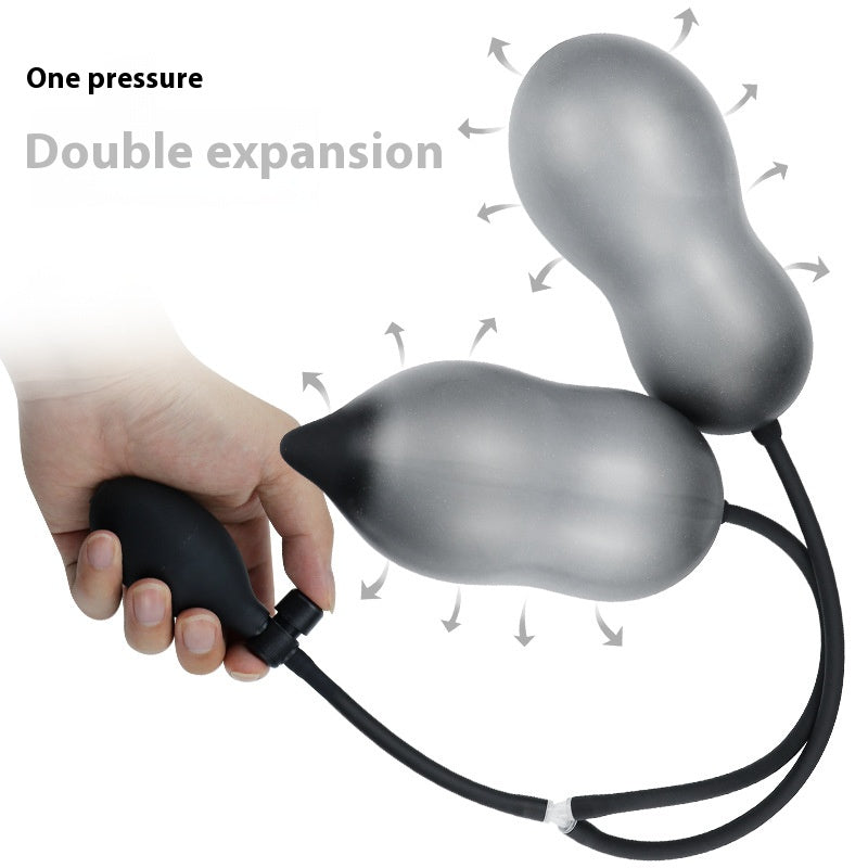 GAY inflatable anal plug, double-ended use at the same time