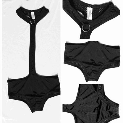 Men's sexy one-piece sexy suit, hollow underwear