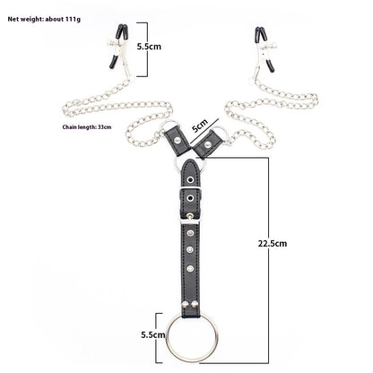 GAY adult fun, SM sex product chains, nipple clamps, JJ rings, male binding and training props