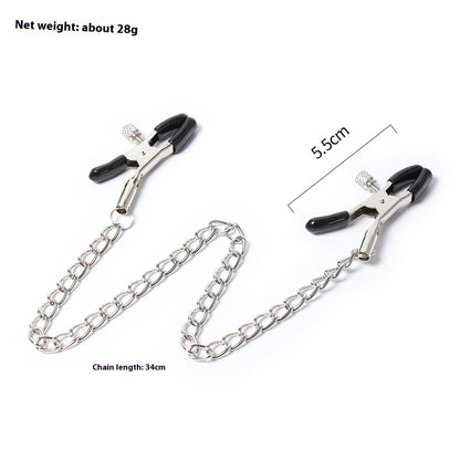 Gay erotic breast clips, SM chain leather clips adult products