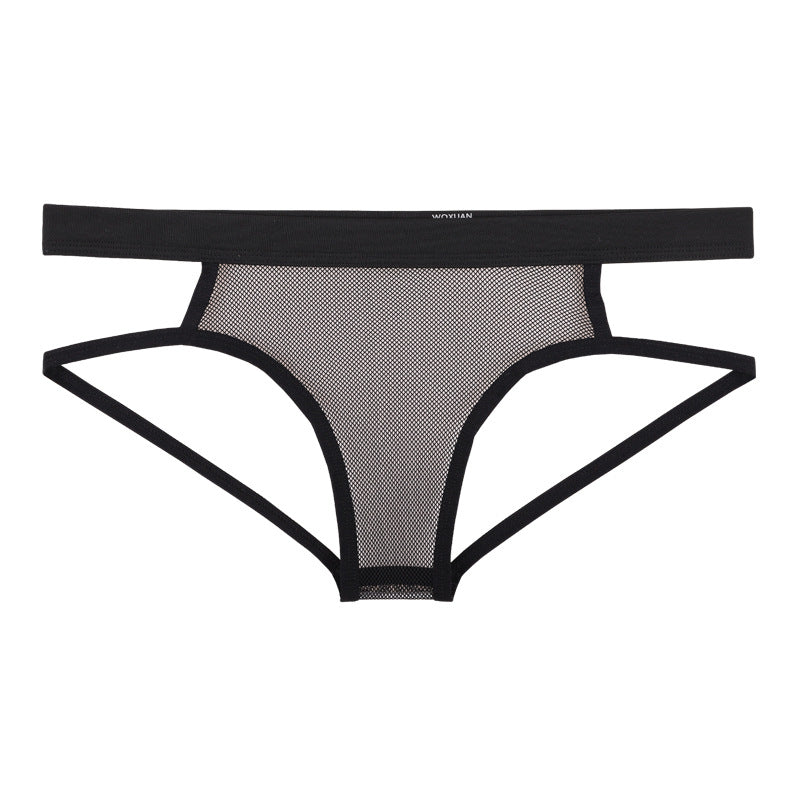 Gay men's sexy mesh hollow double thong