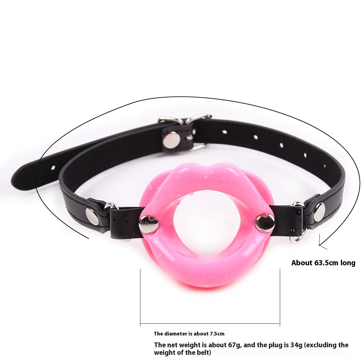 Gay supplies leather black oral ball SM toy silicone mouth gag adjustment ring