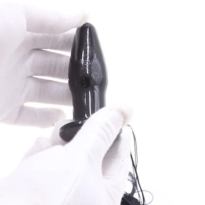 GAY sex toy, black silicone anal plug, horse tail anal plug, flirting penis prop.