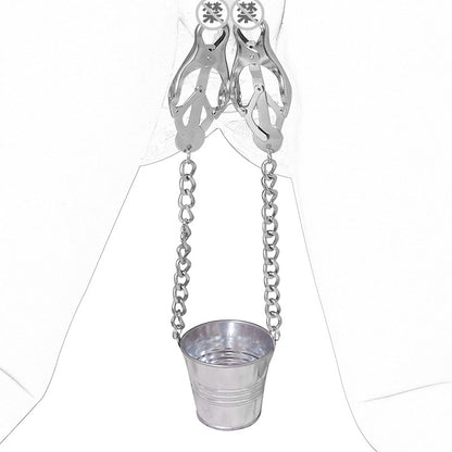 GAY SM sex toys, clip small bucket silver iron chain