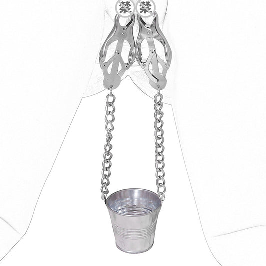 GAY SM sex toys, clip small bucket silver iron chain