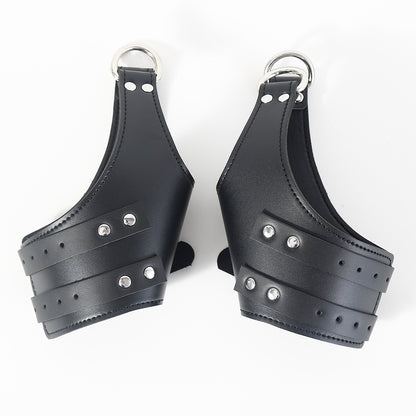 GAY hanging leather SM handcuff rope, hanging confinement