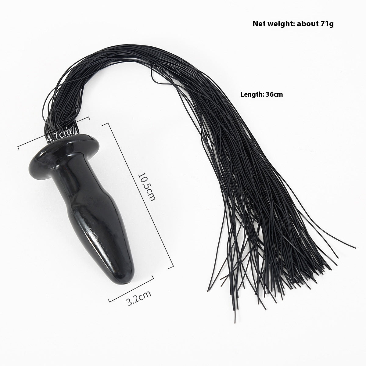 GAY sex toy, black silicone anal plug, horse tail anal plug, flirting penis prop.