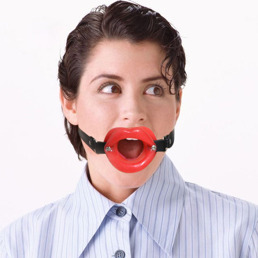 Gay supplies leather black oral ball SM toy silicone mouth gag adjustment ring