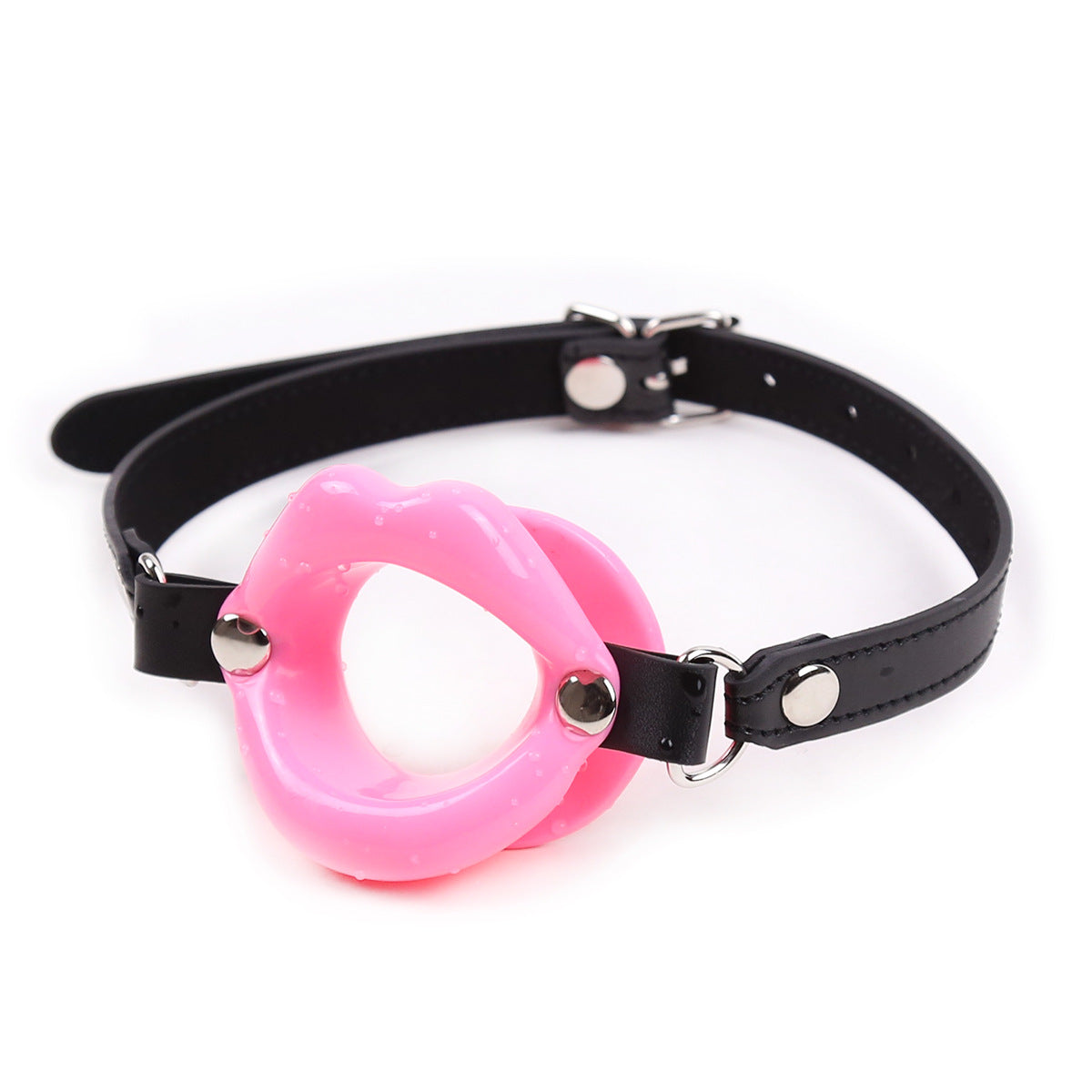 Gay supplies leather black oral ball SM toy silicone mouth gag adjustment ring