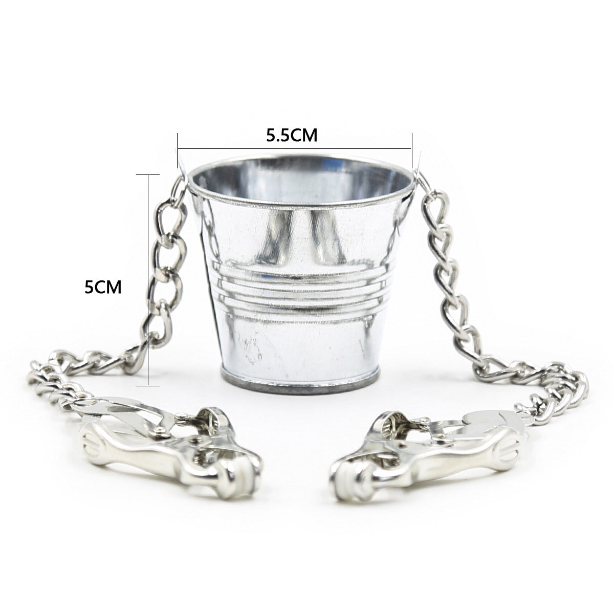 GAY SM sex toys, clip small bucket silver iron chain