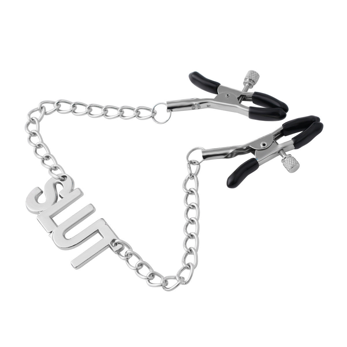 GAY SM flirting adult products, iron chain nipple clip letter toys