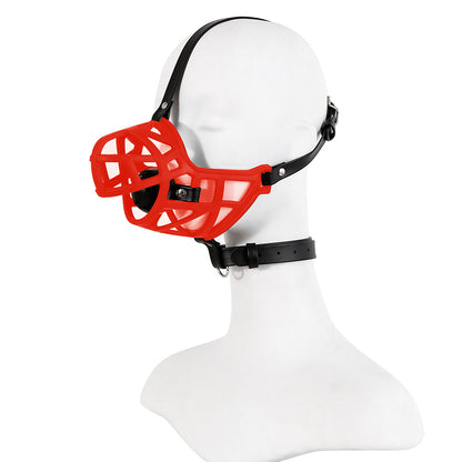 Bundle sm leather adjustable dog muzzle with mouth mask sex tool